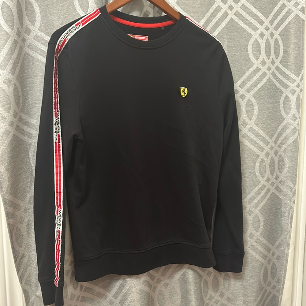 Ferrari Men's True Black Crewneck Sweatshirt Large